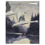 Framed Signed Numbered Print by Les Kouba - 'Whistlers' Comin' Through''