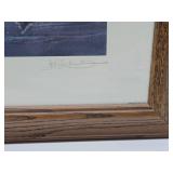 Framed Signed Numbered Print by Les Kouba - 'Mallards on Ice'