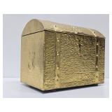Vintage Textured Gold Metal Treasure chest Type Box
