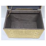 Vintage Textured Gold Metal Treasure chest Type Box