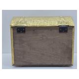 Vintage Textured Gold Metal Treasure chest Type Box