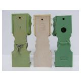 3 Vintage West German Miniature Handpainted Grandfather Clocks - Approx 9' tall