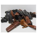 Excellent LARGE Lot of Quality Leather Gun Holsters