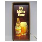 Large Working Vintage MILLER High Life Lighted Beer Sign 'It's Miller Time'