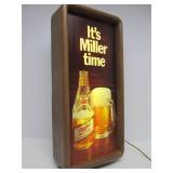 Large Working Vintage MILLER High Life Lighted Beer Sign 'It's Miller Time'