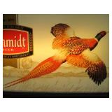 Working Vintage Lighted SCHMIDT BEER Advertising Sign w/Pheasant