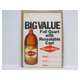 NOS Vintage GRAIN BELT Advertising Beer Sign Poster