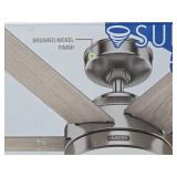 New Unused HUNTER 52' Tustin Brushed Nickel Ceiling Fan