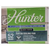 New Unused HUNTER 52' Tustin Brushed Nickel Ceiling Fan