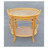 Mid Century Rattan / Tiki Style Oval Bar w/Oval Tray Top