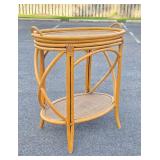 Mid Century Rattan / Tiki Style Oval Bar w/Oval Tray Top