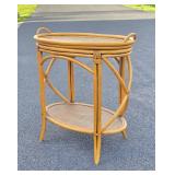 Mid Century Rattan / Tiki Style Oval Bar w/Oval Tray Top