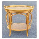 Mid Century Rattan / Tiki Style Oval Bar w/Oval Tray Top