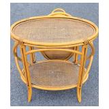 Mid Century Rattan / Tiki Style Oval Bar w/Oval Tray Top