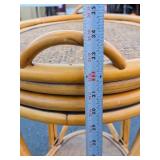 Mid Century Rattan / Tiki Style Oval Bar w/Oval Tray Top