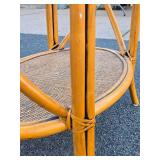 Mid Century Rattan / Tiki Style Oval Bar w/Oval Tray Top