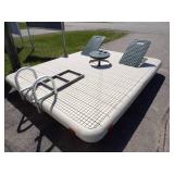 8'x10'  Otter Island Swim Raft with Ladder, Lounge Seats and Table