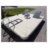 8'x10'  Otter Island Swim Raft with Ladder, Lounge Seats and Table