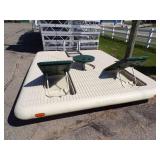 8'x10'  Otter Island Swim Raft with Ladder, Lounge Seats and Table