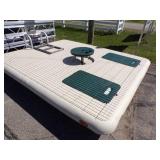 8'x10'  Otter Island Swim Raft with Ladder, Lounge Seats and Table