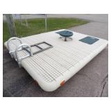 8'x10'  Otter Island Swim Raft with Ladder, Lounge Seats and Table