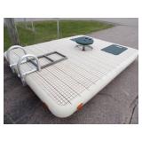 8'x10'  Otter Island Swim Raft with Ladder, Lounge Seats and Table