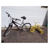 18 Speed bike and Yellow Tricycle