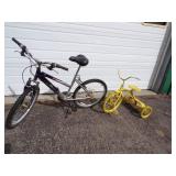 18 Speed bike and Yellow Tricycle