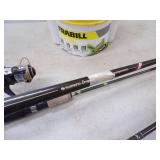 4 Rods and Reels and Minnow Bucket