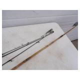 4 Rods and Reels and Minnow Bucket