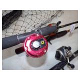 3 Rods and Reels and Fish Net