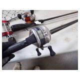 3 Rods and Reels and Fish Net