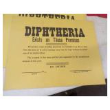 Vintage Original Diphtheria and Scarlet Fever Signs