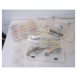3 Tackle Boxes with Tackle