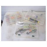 3 Tackle Boxes with Tackle