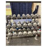Exercise dumbbells with rack