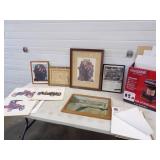 Vintage Framed Artwork and Advertising, Car Prints