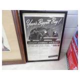 Vintage Framed Artwork and Advertising, Car Prints
