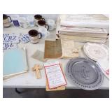Perham Trivia Game, Purple Heart License Plate, Homer Hankie, Commemorative plates and cups