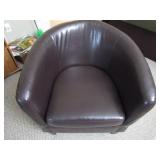 Rounded occasional chair  Brown o...