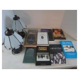 Pair of touch lamps and 9 books. 1 ...