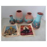 Southwestern Pottery Pieces 4 vases...