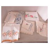 Handmade linens  2 sets pillowcas...
