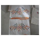 Handmade linens  2 sets pillowcas...