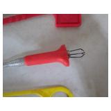 Bungee cords, clog pullers, grabber...
