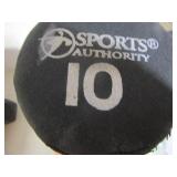 Dumbbells  (2) 10# (1 cracked), (...