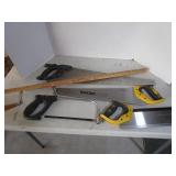 Yardstick, 5 saws (hacksaw, miter b...