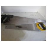 Yardstick, 5 saws (hacksaw, miter b...