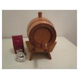 Keg on stand with silver cork circa...