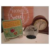 Home sweet home, clock, candles, ba...